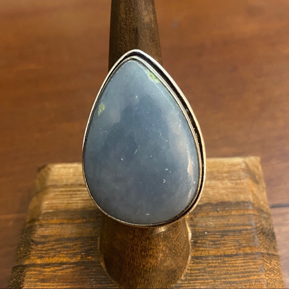 Angelite Stone sterling Silver Ring, 6.5